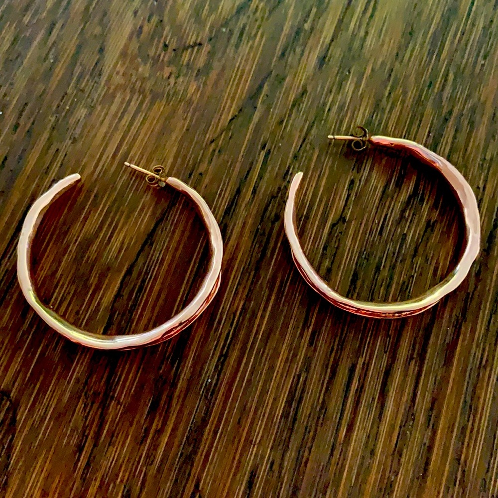 Rose gold hoop earrings